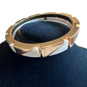 Tory Burch - Connor Stackable Gold and Ivory Geometric Bangle Bracelet